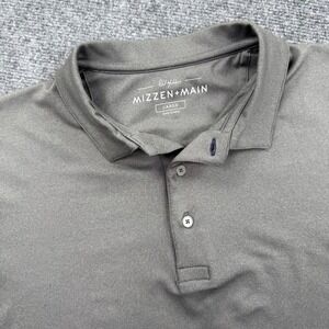 Mizzen+Main Phil Mickelson Polo Shirt Large Gray Short Sleeve Performance Men's
